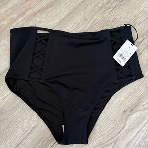Black High-Waisted Bikini Bottom - Target Shade and Shore